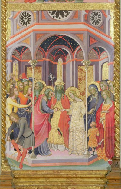 Triptych of the Coronation of the Virgin, (detail) by also Manfredi de Battilori Bartolo di Fredi